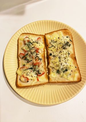 大葉カニカマチーズトースト♪おつまみにも-レシピのメイン写真