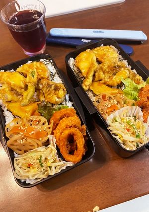 天丼＆イカリング＆金平とナムルのお弁当-レシピのメイン写真