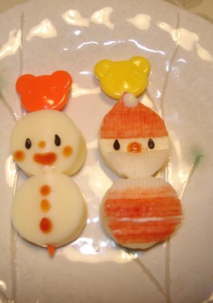 チーズのサンタ＆雪だるま☆Ｘマスのお弁当-レシピのメイン写真