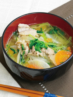 豆苗入りビタミン豚汁-レシピのメイン写真