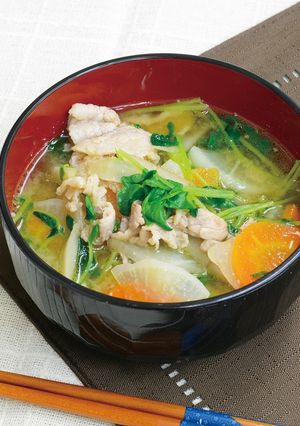 豆苗入りビタミン豚汁-レシピのメイン写真