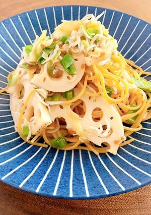 れんこんとしらすのペペロンチーノ-レシピのメイン写真