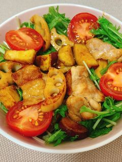鶏モモと蓮根とさつまいもの照り焼き-レシピのメイン写真