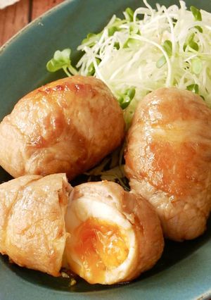 半熟卵の肉巻き照り焼き-レシピのメイン写真