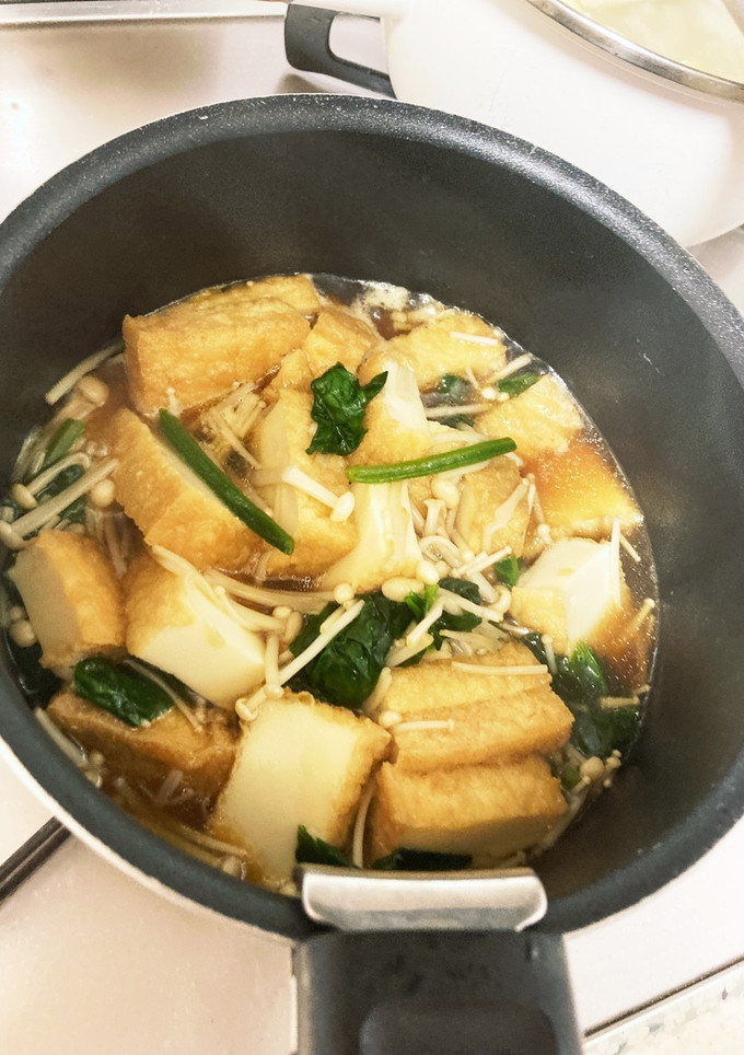 厚揚げとほうれん草とえのきの煮物-レシピのメイン写真