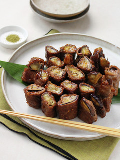 万能ごま味噌だれで茄子の牛肉巻き-レシピのメイン写真