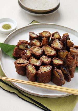 万能ごま味噌だれで茄子の牛肉巻き-レシピのメイン写真