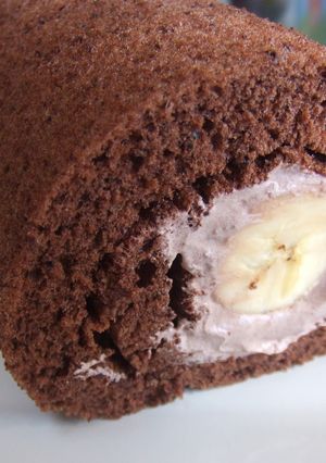 バナナ×ダブルチョコロールケーキ-レシピのメイン写真