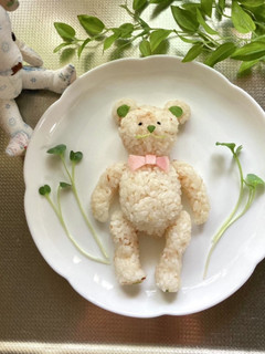 テディベアっぽいおにぎりプレート♪-レシピのメイン写真