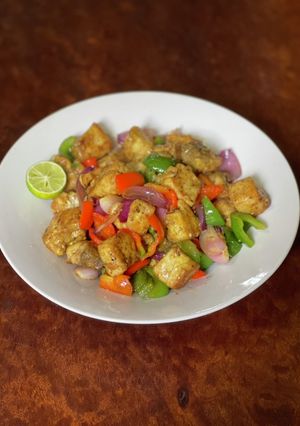 メカジキとパプリカのカレー風味の炒め物♪-レシピのメイン写真