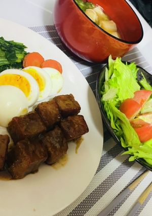 サイコロステーキ定食-レシピのメイン写真