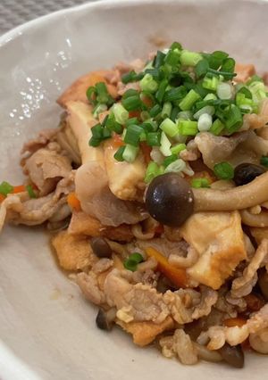 節約料理♡豚肉と厚揚げの味噌炒め-レシピのメイン写真