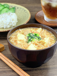 ＊えのきと豆腐のふわたまキムチスープ＊-レシピのメイン写真