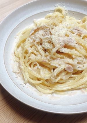 ツナとえのきの牛乳クリームパスタ-レシピのメイン写真