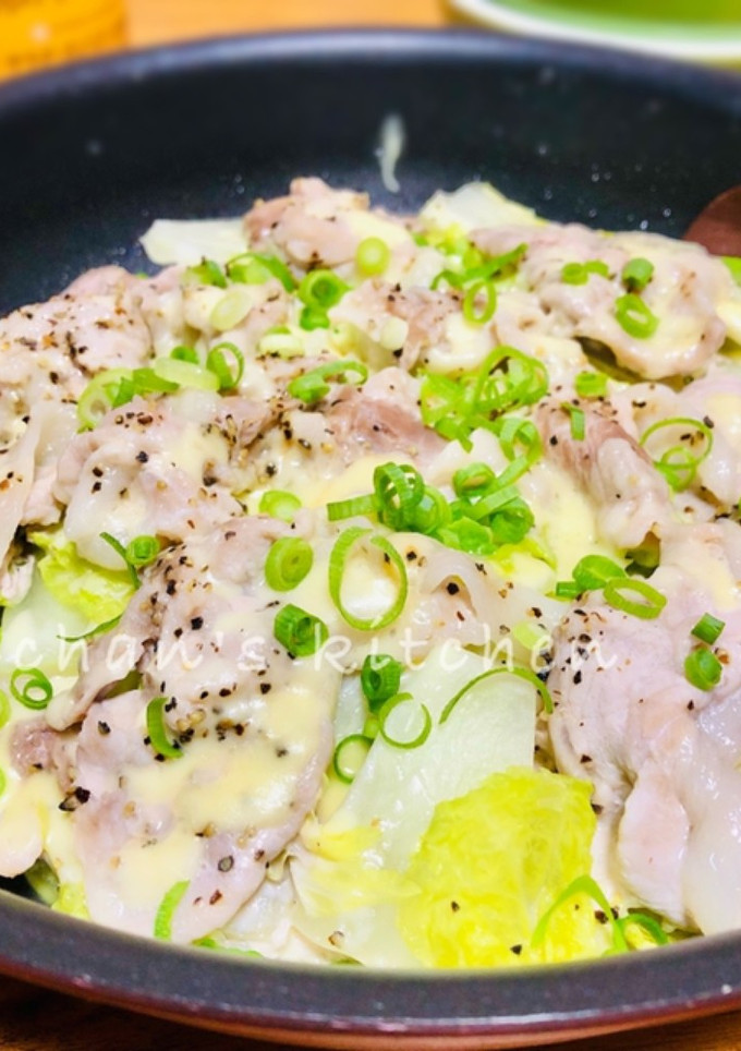 節約！鍋ひとつ！豚小間と白菜のチーズ蒸し-レシピのメイン写真