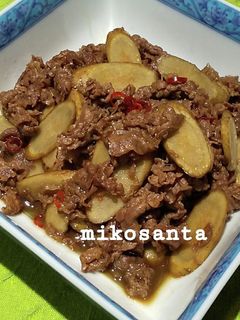 *ゴボウと牛肉の甘辛炒め*-レシピのメイン写真