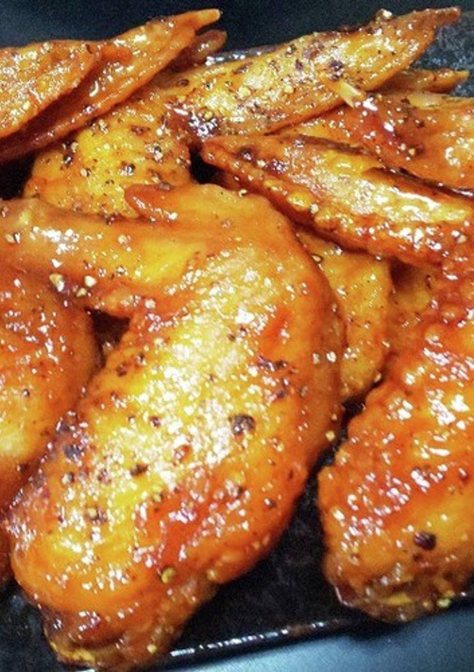 食べすぎ注意な手羽先唐揚げ甘辛胡椒ダレ-レシピのメイン写真