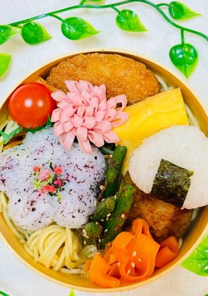 簡単キャラ弁☆お花おにぎり弁当-レシピのメイン写真