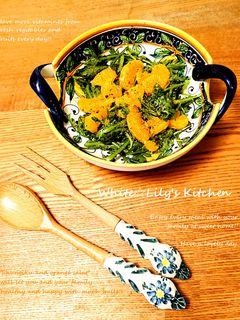 春菊とオレンジのサラダ✨甘橙ドレッシング-レシピのメイン写真