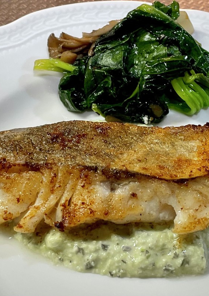 タラのムニエル　枝豆ソース添え-レシピのメイン写真