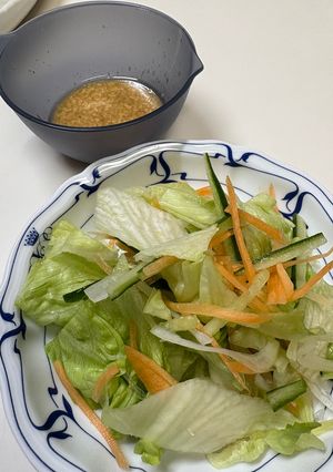 野菜サラダとポン酢ドレッシング-レシピのメイン写真