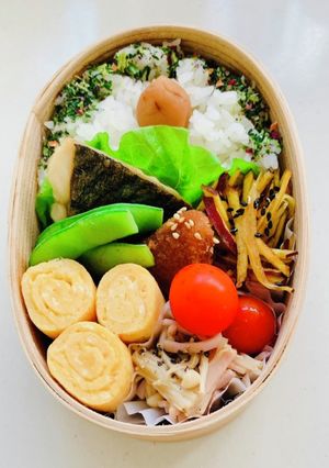 今日の自分弁当(曲げわっぱ)-レシピのメイン写真