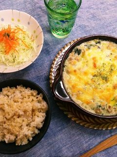 大豆入り◎挽き肉とホウレン草のグラタン-レシピのメイン写真