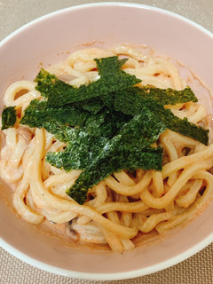 レンジで!塩辛とたらこのクリームうどん-レシピのメイン写真