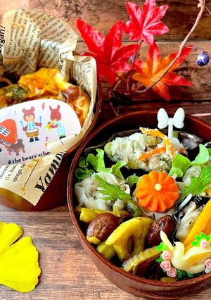 霜月4 オムライス 女子高生 秋弁当-レシピのメイン写真