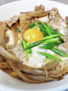 超簡単!豚バラの肉豆腐 玉子とじ丼!!-レシピのメイン写真