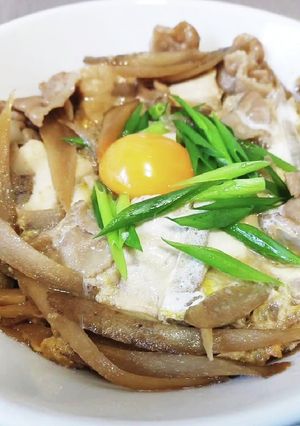 超簡単！豚バラの肉豆腐 玉子とじ丼！！-レシピのメイン写真