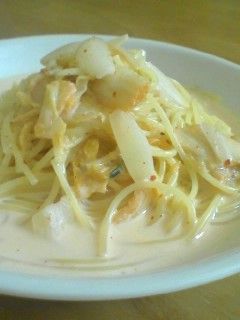 ランチにお手軽 キムチクリームパスタ-レシピのメイン写真