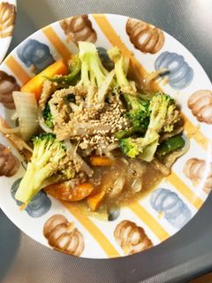 レンジもやしブロッコリー佃煮味野菜炒め-レシピのメイン写真