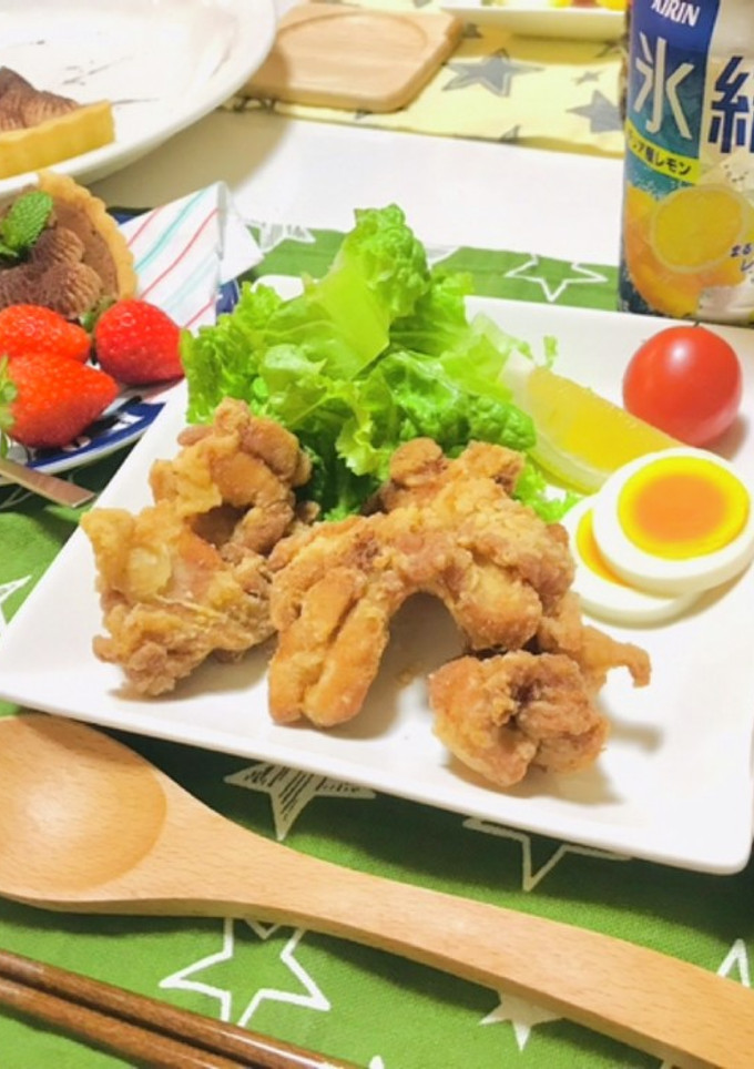 定番おかず唐揚げメインの夕飯メニュー-レシピのメイン写真