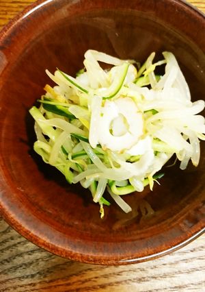 もやし甘酢漬けにキュウリと竹輪和え-レシピのメイン写真