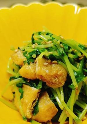 豆苗と油揚げのポン酢和え-レシピのメイン写真