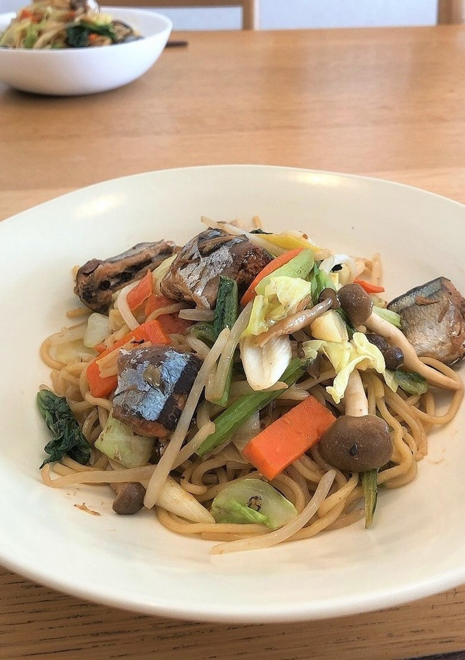 さんまの和風焼きそば-レシピのメイン写真