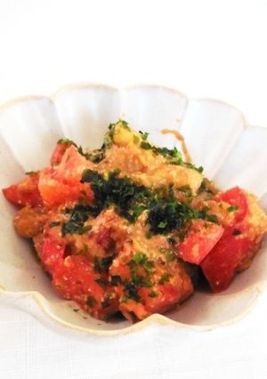 焼きナスとトマトのピーナッツみそ和え-レシピのメイン写真