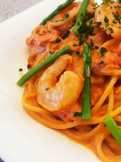 海老とアスパラのトマトクリームパスタ♡-レシピのメイン写真