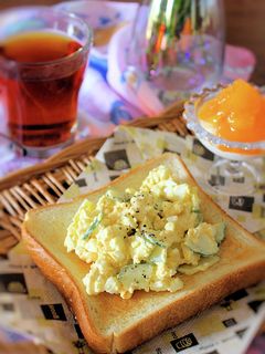 トーストバリエ*卵サラダにきゅうり入り-レシピのメイン写真