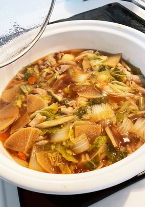 もつ鍋風　うどん　しょうゆ-レシピのメイン写真