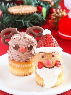 クリスマス♡サンタとトナカイカップケーキ-レシピのメイン写真