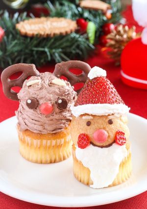 クリスマス♡サンタとトナカイカップケーキ-レシピのメイン写真