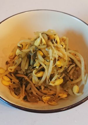 【超簡単】高菜豆もやしナムル風-レシピのメイン写真