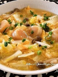 ほたて干貝柱と白菜の卵とじ-レシピのメイン写真