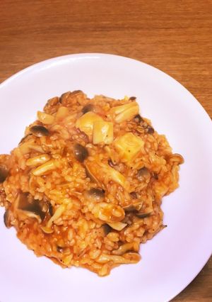 きのこと人参トマトの腸活リゾット-レシピのメイン写真