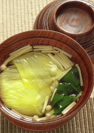 簡単！花オクラのおすまし-レシピのメイン写真