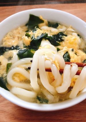 基本のかけうどん(ふわふわ卵のコツあり)-レシピのメイン写真