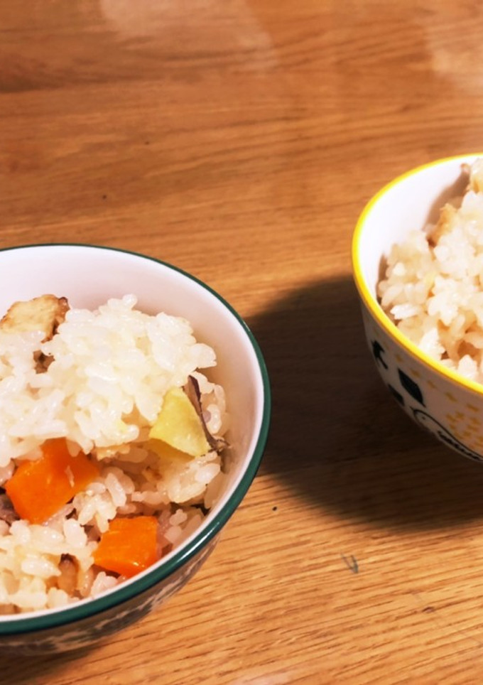 残り物の唐揚げで、秋の炊き込みご飯-レシピのメイン写真