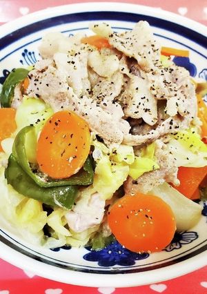ヘルシーで簡単♪豚肉とキャベツの塩麹蒸し-レシピのメイン写真